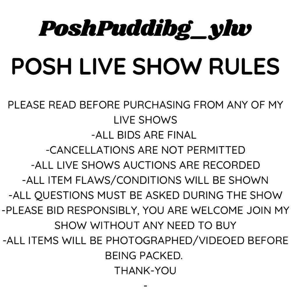 POSH LIVE SHOW RULES